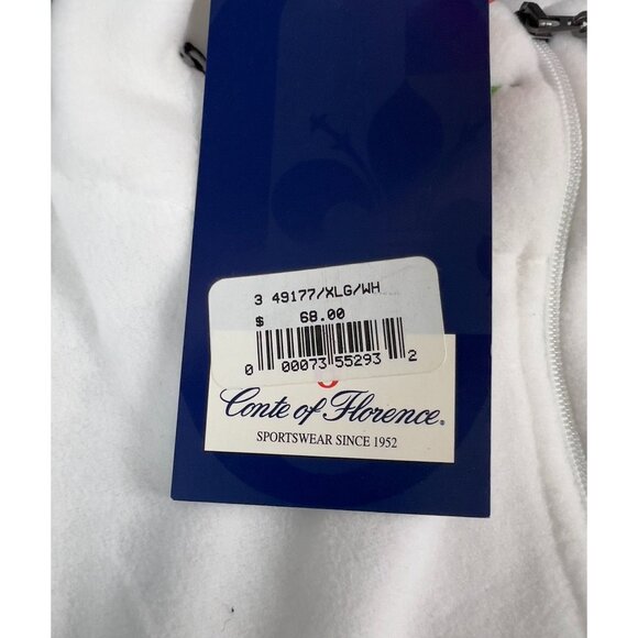 Conte Of Florence Men's Fleece Pullover Mock Neck Top Sz XL White "Snowbird" - Picture 7 of 10